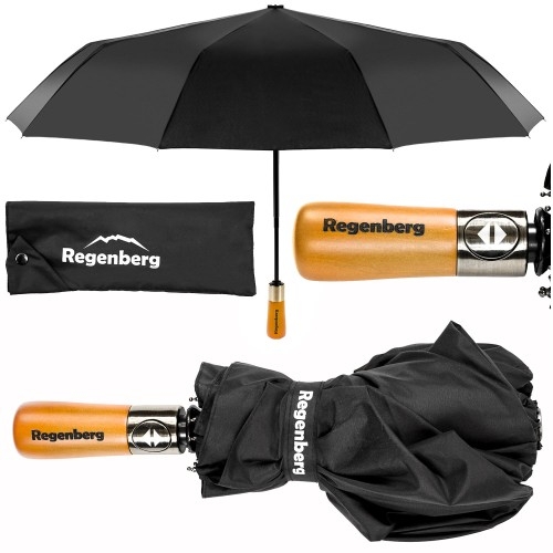 Image of duży czarny składany parasol