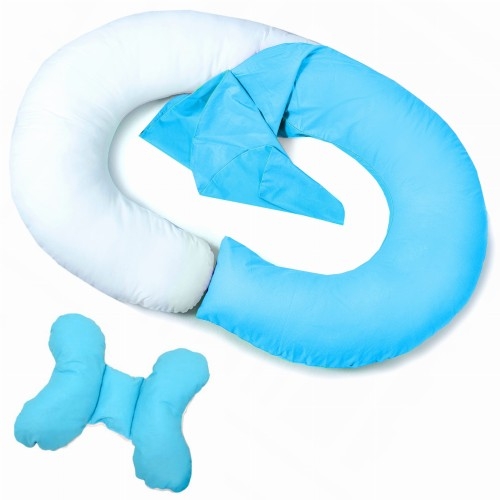 Image of Poszewka na poduszkę ciążową do karmienia niebieski ZESTAW