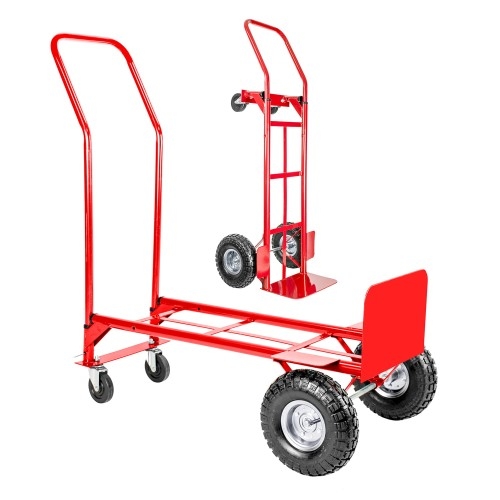 Image of rozkładany wózek transportowy 2w1 magazynowy młynarka czerwony