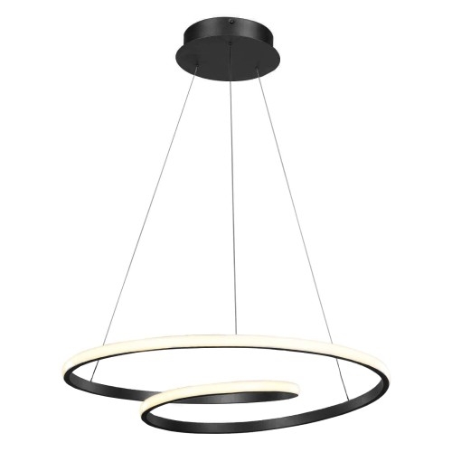 Image of Lampa wisząca LED RING czarna pętla żyrandol