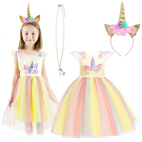 Image of Strój na bal Unicorn sukienka dla dziewczynki