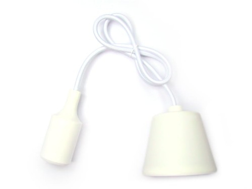 Image of Sufitowa lampka wisząca silikonowa, zwis, loft - biały