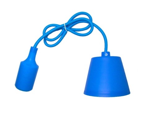 Image of Sufitowa lampka wisząca silikonowa, zwis, loft - niebieski