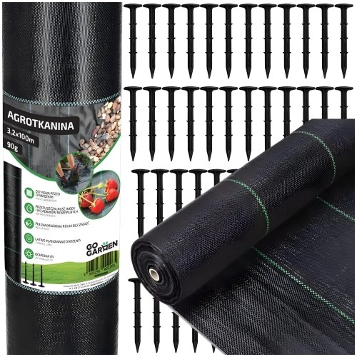 Image of Agrotkanina przeciwko chwastom ściółkująca 3,2*100m 90g + szpilki