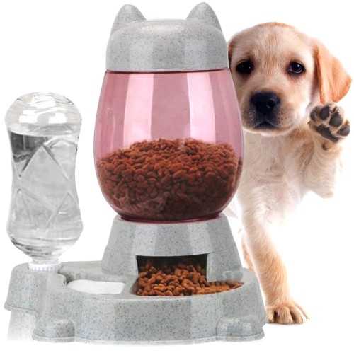 Image of Karmnik podajnik karmy i wody dla kota psa