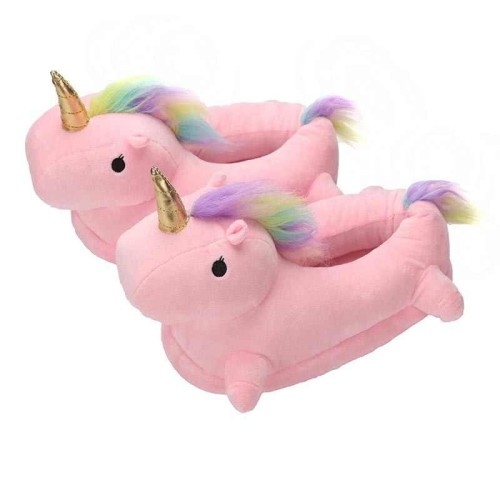 Image of Kapcie unicorn jednorożec pluszowe różowy