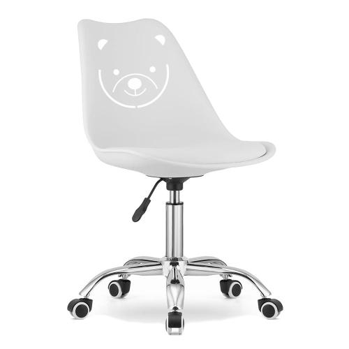 Image of fotel krzesło obrotowe biurowe dla dzieci białe - miś