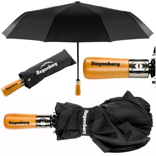 Image of duży parasol czarny składany automatyczny