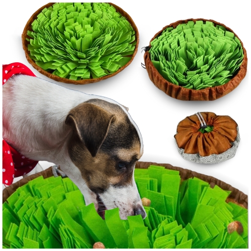 Image of Mata węchowa dla psa miska z trawą