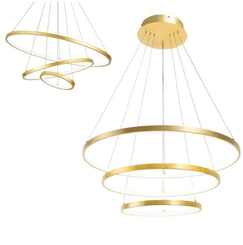 Image of Lampa sufitowa LED 3 ringi złota