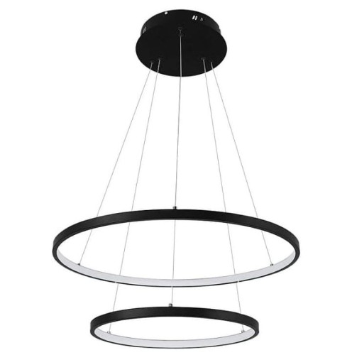 Image of Lampa sufitowa LED 2 ringi czarna