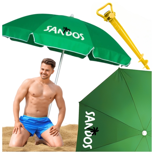 Zdjęcia - Pozostałe do rekreacji Sandos Parasol plażowy w kolorze zielonym + kotwa