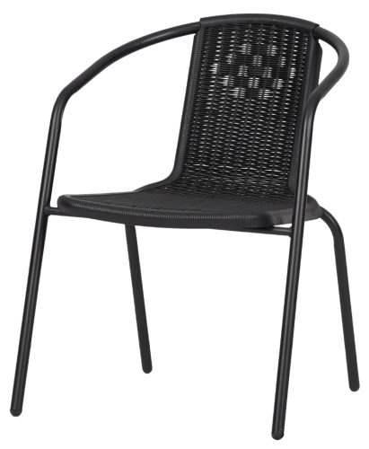 Image of Krzesło ogrodowe metalowe z oparciem w kolorze czarnym