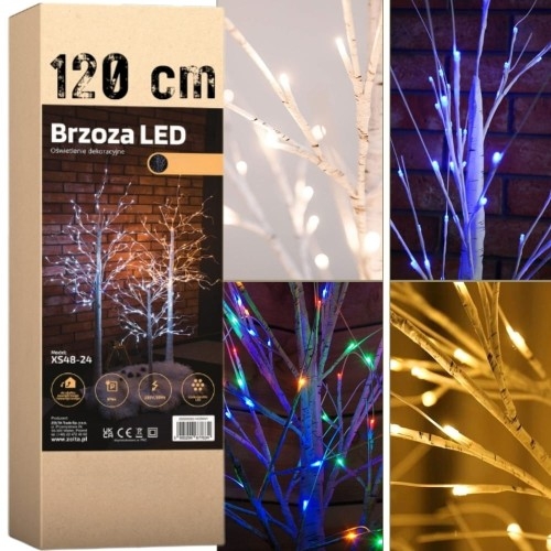 Image of Drzewko świąteczne brzoza LED dekoracja Boże Narodzenie 120 cm 96 LED święta