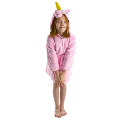Image of Szlafrok onesie dla dzieci różowy jednorożec
