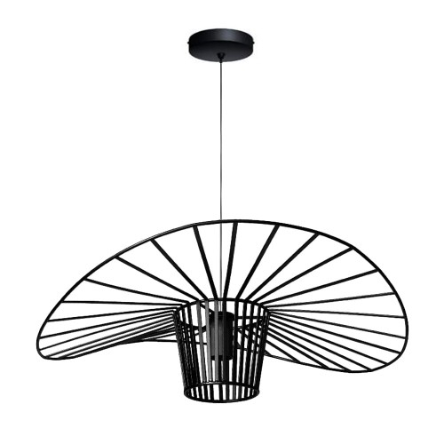 Image of Żyrandol lampa wisząca kapelusz czarna 60cm