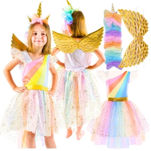 Image of Przebranie sukienka dla dziewczynki Unicorn tęczowa