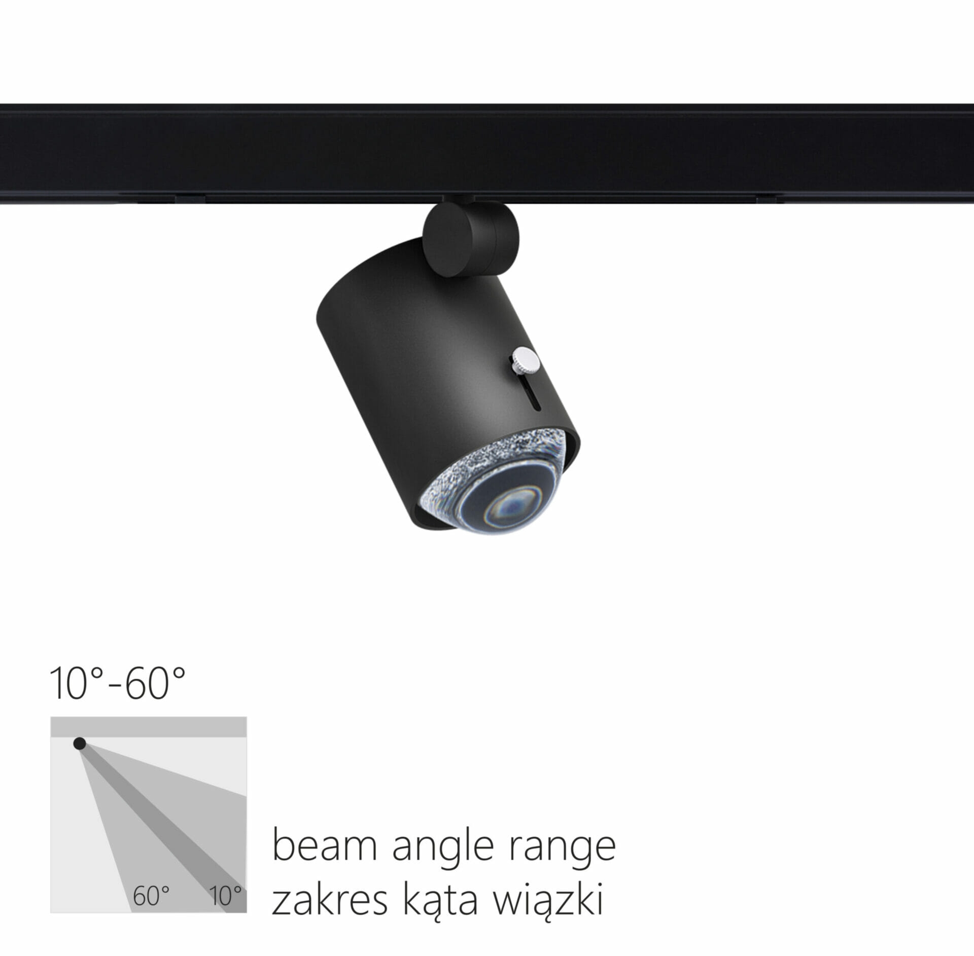 ZIPPER 55 Lira Lighting do szynoprzewodu - Czarny - Ciepła 2700K