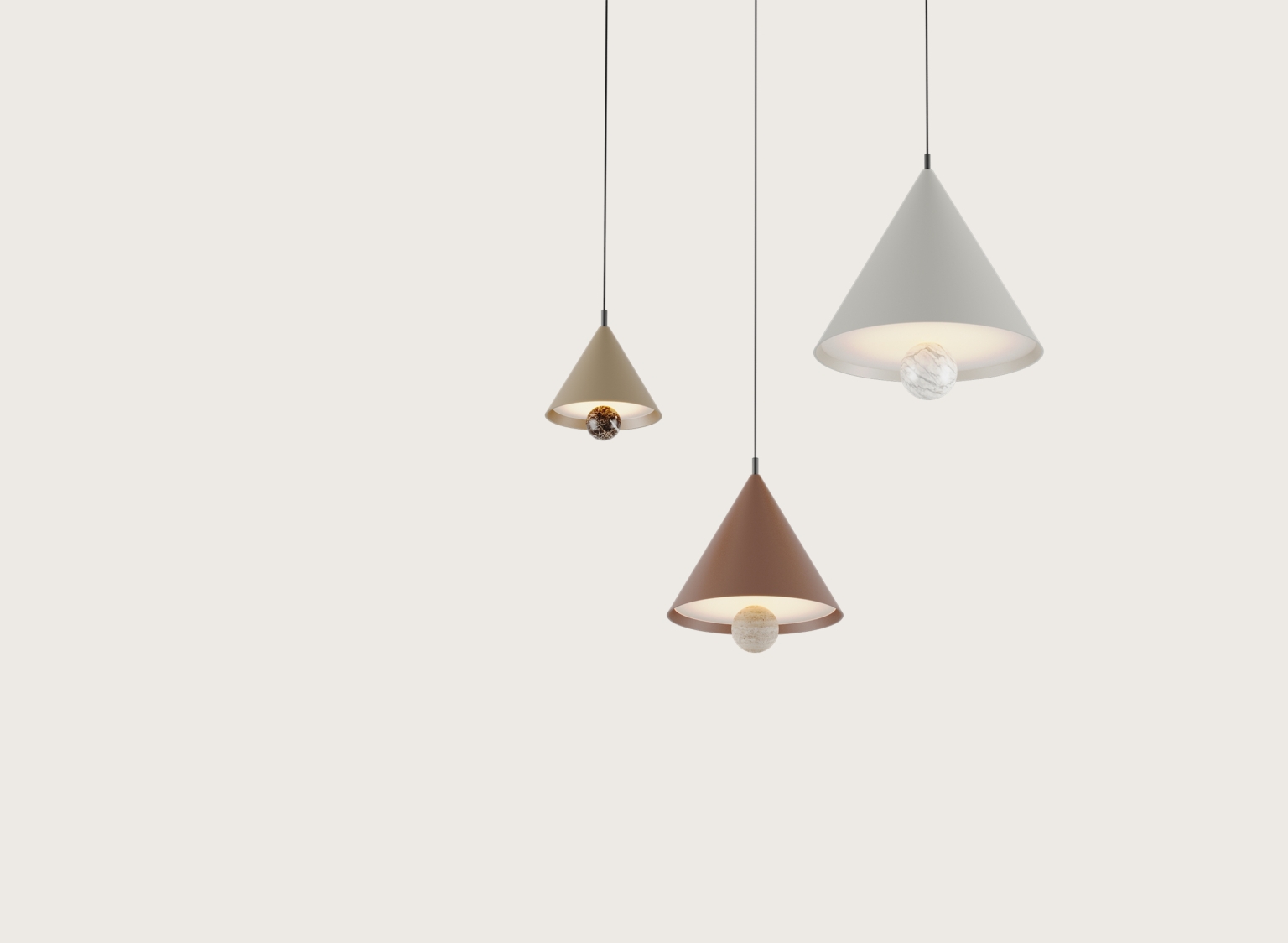 MARG Aromas del Campo lampa wisząca w 3 rozmiarach - 20cm - Biały mat - Brązowy