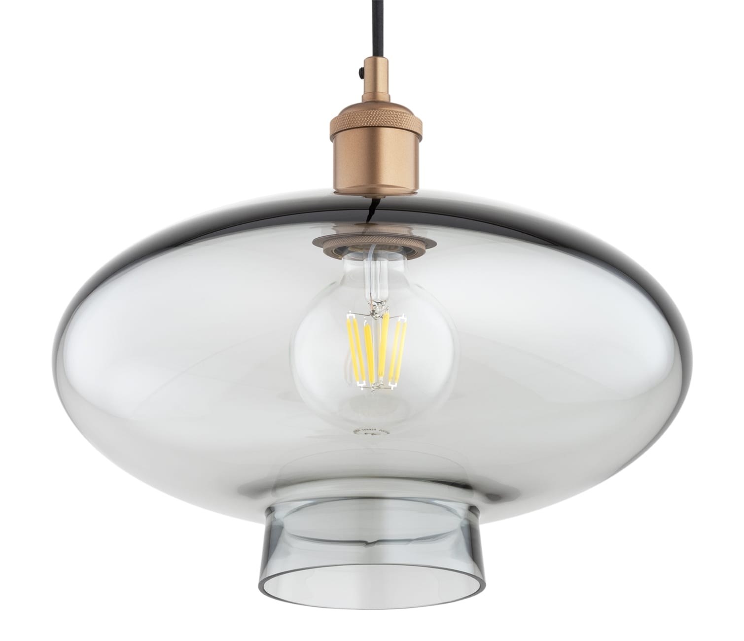 TRESCO Argon- 4 kolory klosza lampa wisząca - Dymiony