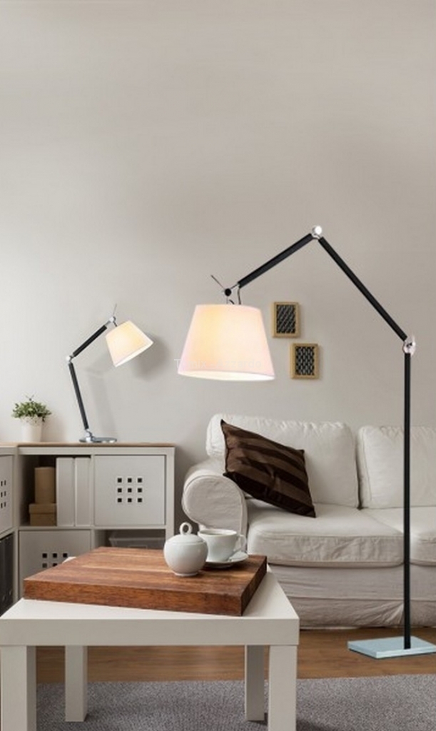 ZYTA AZzardo lampa podłogowa - Biały - Czarny/złoty - 36cm