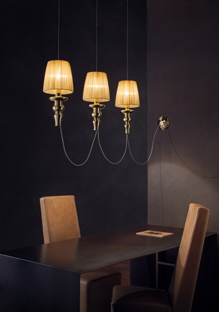 GADORA CHIC SL Evi Style lampa wisząca - S2L- szer. 90cm - Szaro-chromowany