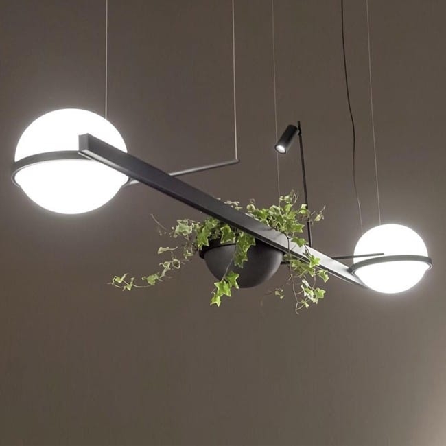 PALMA Vibia lampa wisząca pozioma - Model 3734-podwójna z misą doniczkową