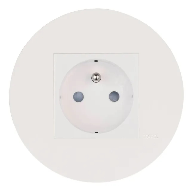 SIZA Efapel gniazdo pojedyncze z ramką - Biały połysk