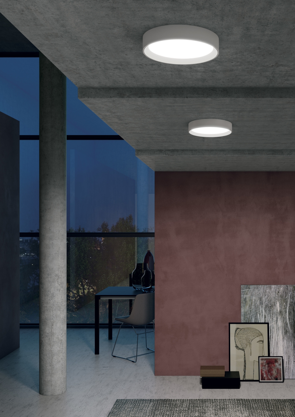 TARA R Linea Light Decorative plafon - Czarny - 50,7cm