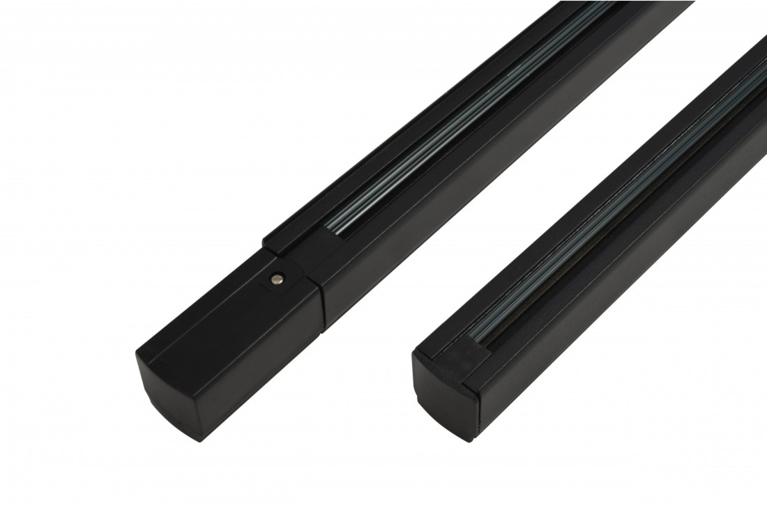 ZESTAW I szyna+zasilanie końcowe+zaślepka AZzardo - Czarny - 1 metr