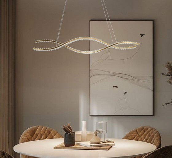 SPARK WAVES PENDANT CCT DIMM+ pilot AZzardo lampa wisząca - 150cm - Złoty