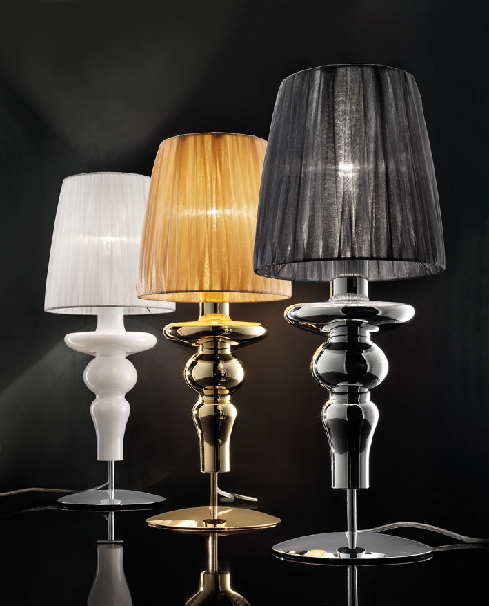 GADORA CHIC CO Evi Style lampa stołowa - Szaro-chromowany