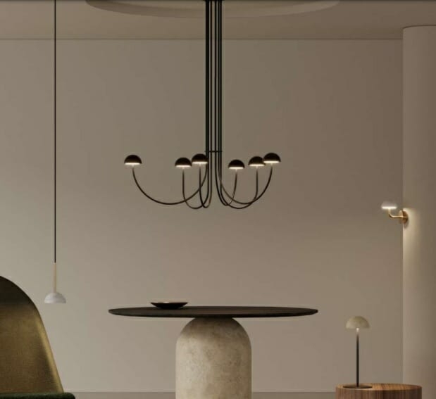 DUSSA 6 Aromas del Campo żyrandol - Czarny marmur/czarny