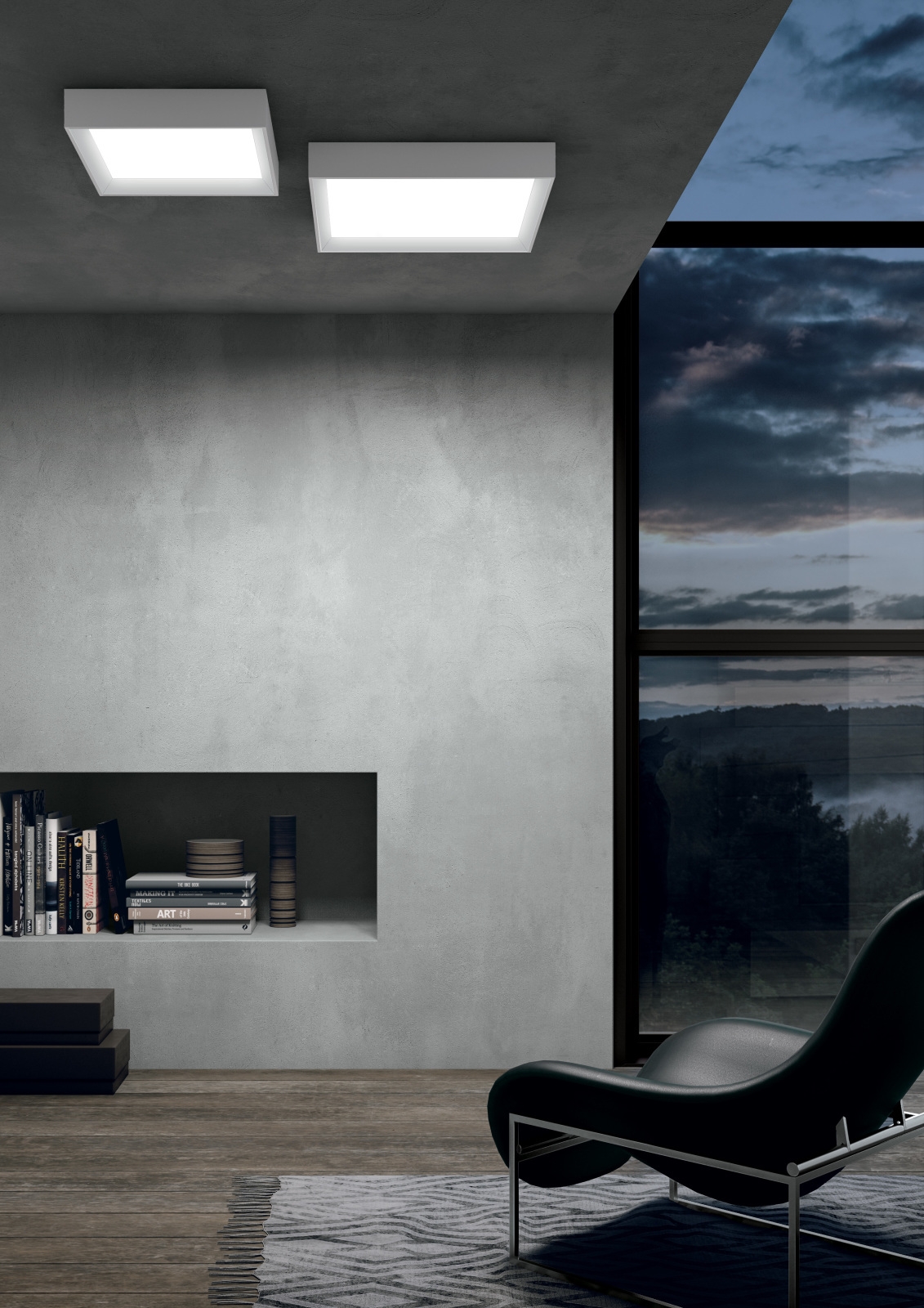 TARA Q Linea Light Decorative plafon - Czarny - 50x50cm