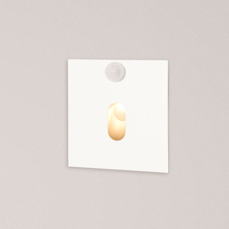 LESEL 001 XL z czujnikiem Elkim lampa schodowa - Aluminium szczotkowane - Czerwona