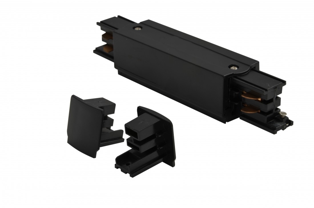 Zasilanie środkowe+ 2 zaślepki do szyny AZzardo - Czarny