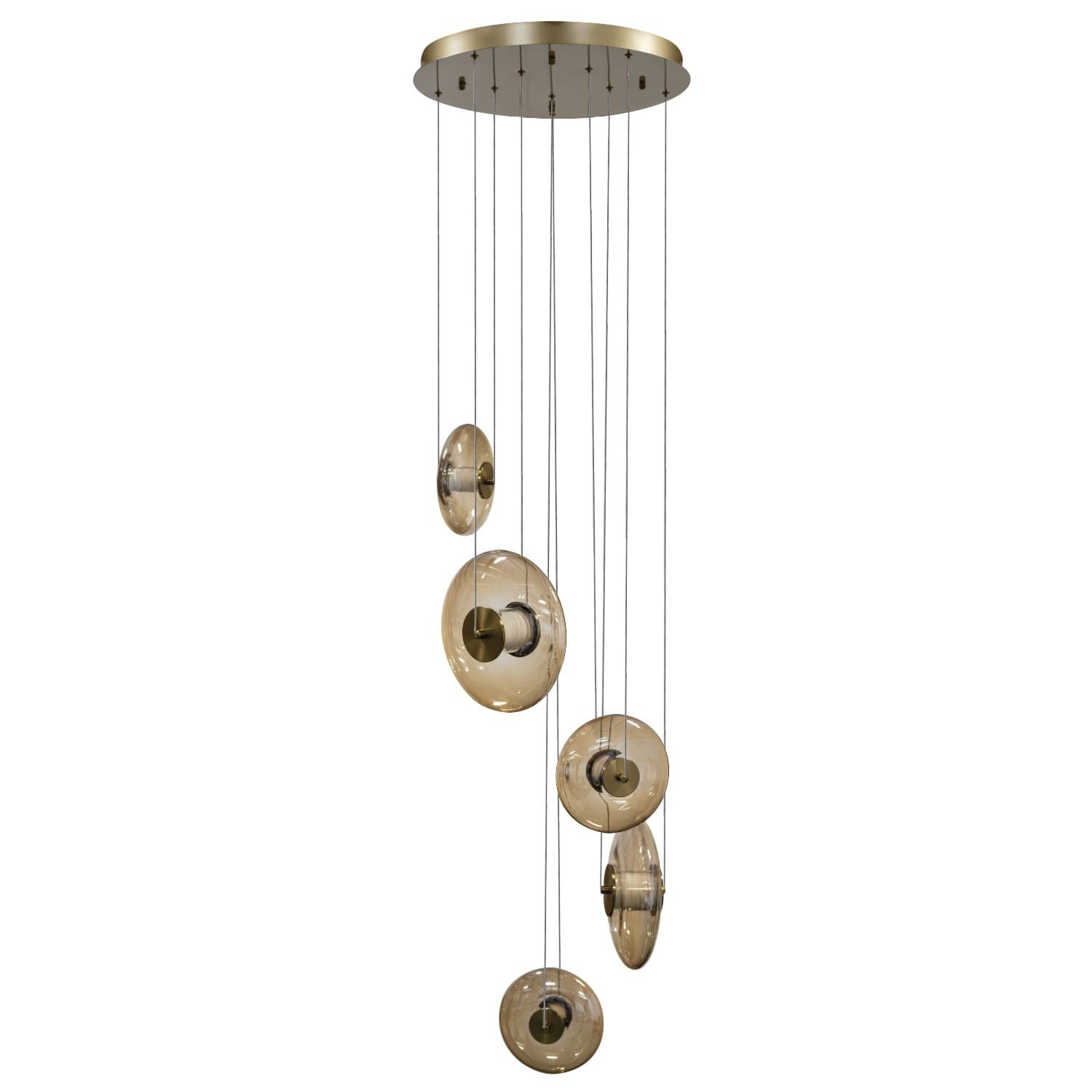 ANDORA 5 PENDANT 3-step dimm AZzardo 2 kolory lampa wisząca - Bursztynowy