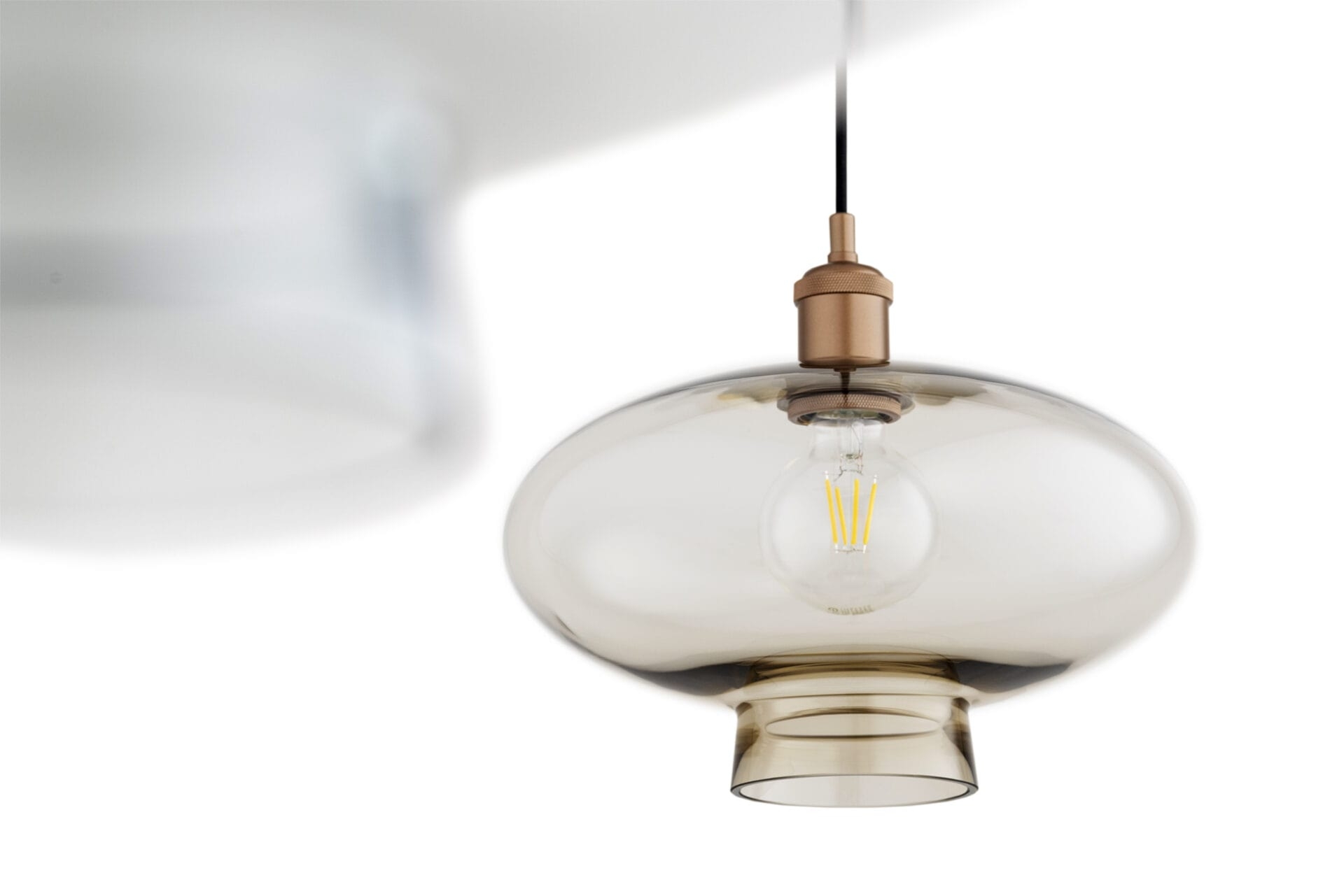 TRESCO Argon- 4 kolory klosza lampa wisząca - Dymiony szampański