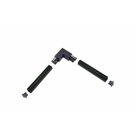 ZESTAW L szyny+łącznik L+zaślepki AZzardo - 3+1,5m - Czarny