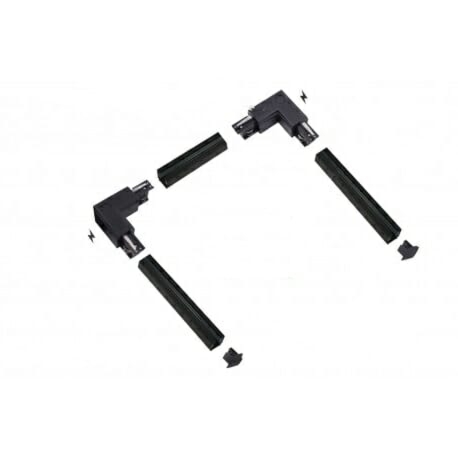 ZESTAW C szyny+łączniki L+zaślepki AZzardo - 3x 2m - Biały