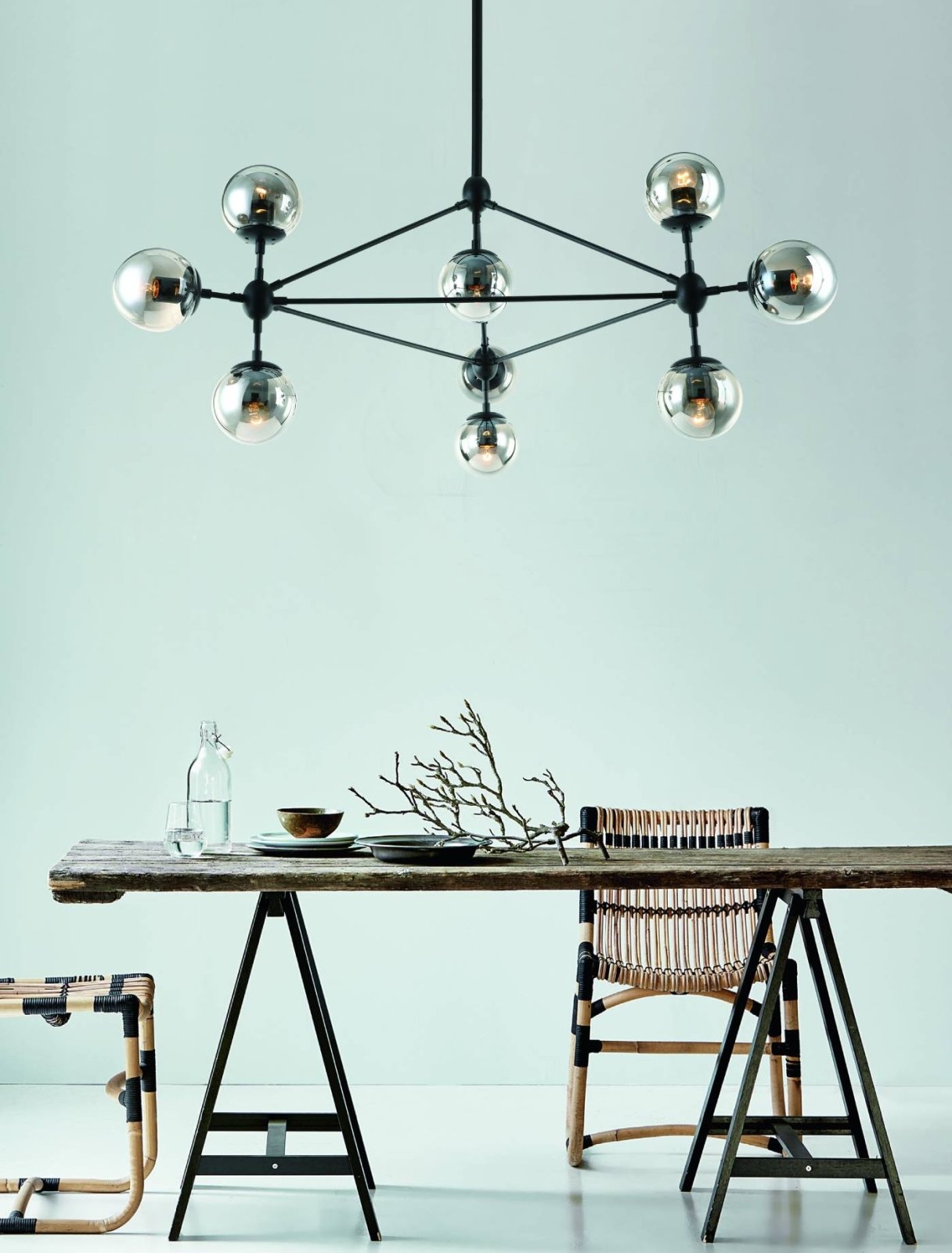 BAO Orlicki Design lampa wisząca - Czarny/dymione klosze