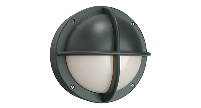 KIRUNA Norlys kinkiet - Grafitowy - 1 x 17,5W LED z mlecznym kloszem