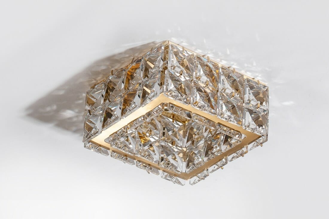 ESTER SQUARE AZzardo lampa do wbudowania - Czarny - Pojedynczy rząd kryształów