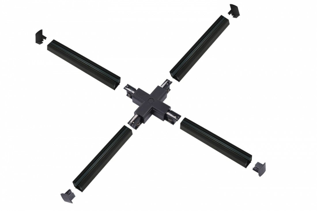 ZESTAW X szyny+łącznik X+zaślepki AZzardo - 4x1,5 metra - Biały