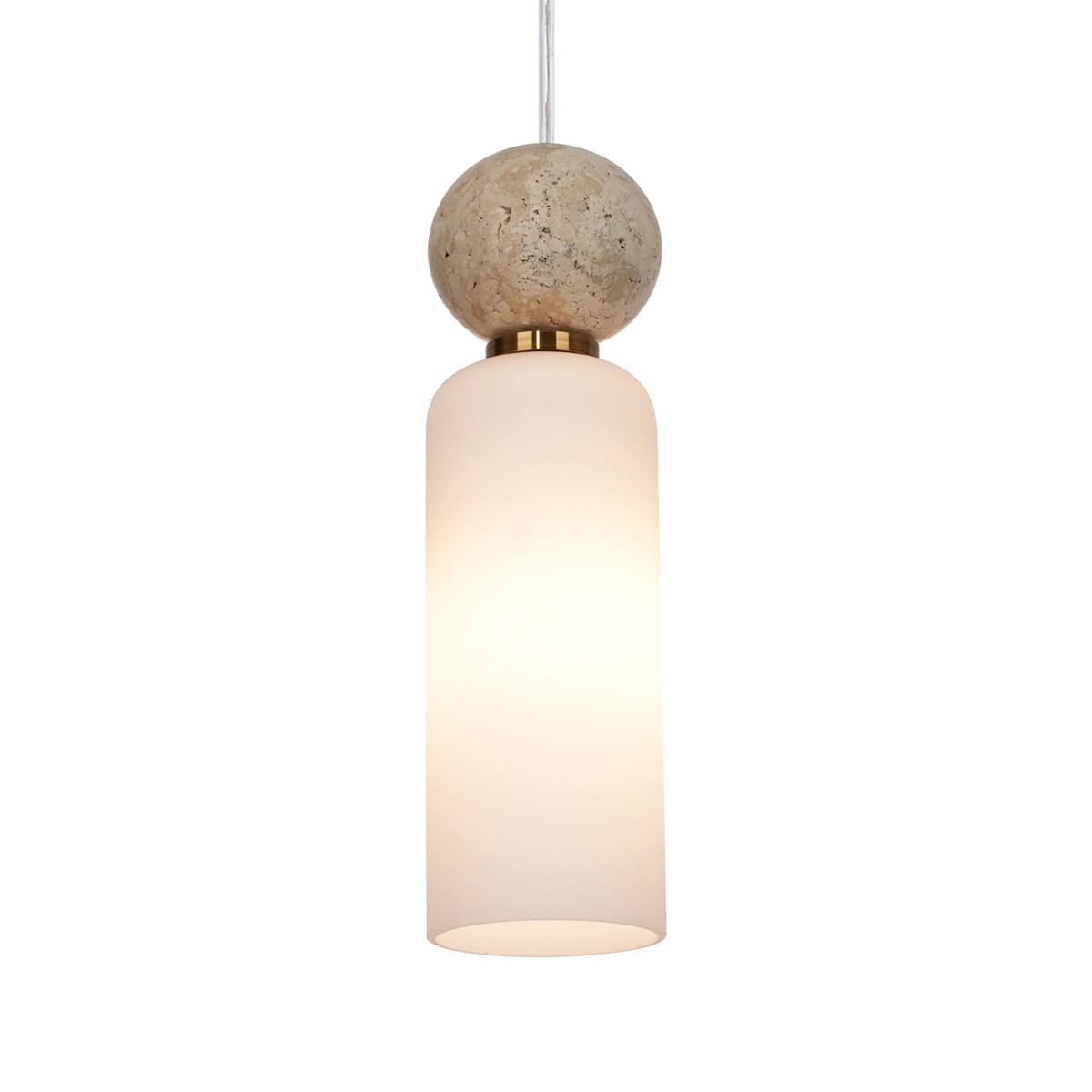 SANTOS 1 Italux lampa wisząca - Mosiężny z brązową kulą