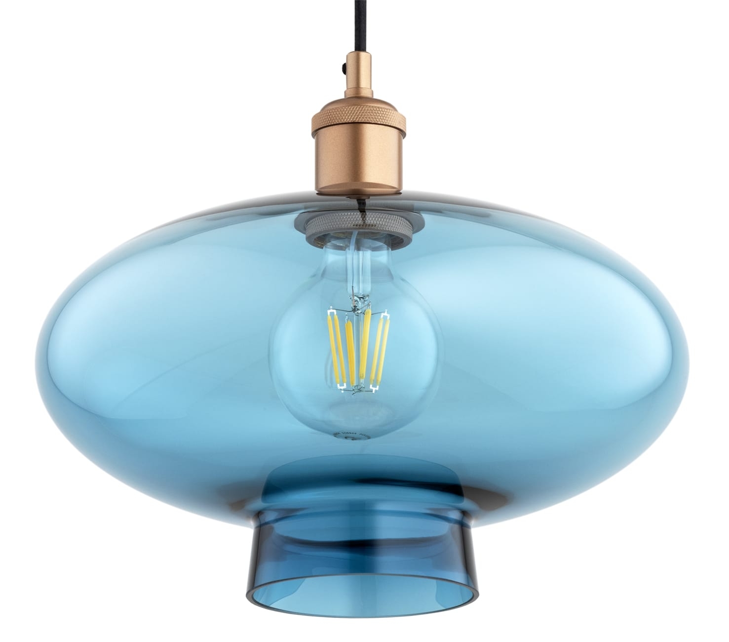 TRESCO Argon- 4 kolory klosza lampa wisząca - Niebieski