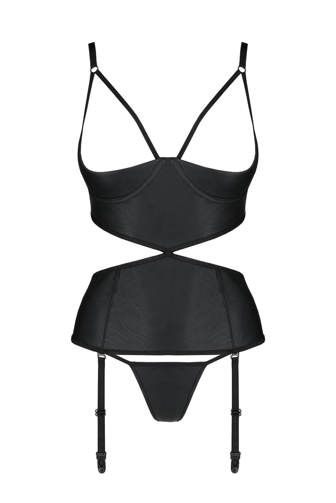 Top gorsetowy z pasami do po�czoch - JANNIES CORSET black