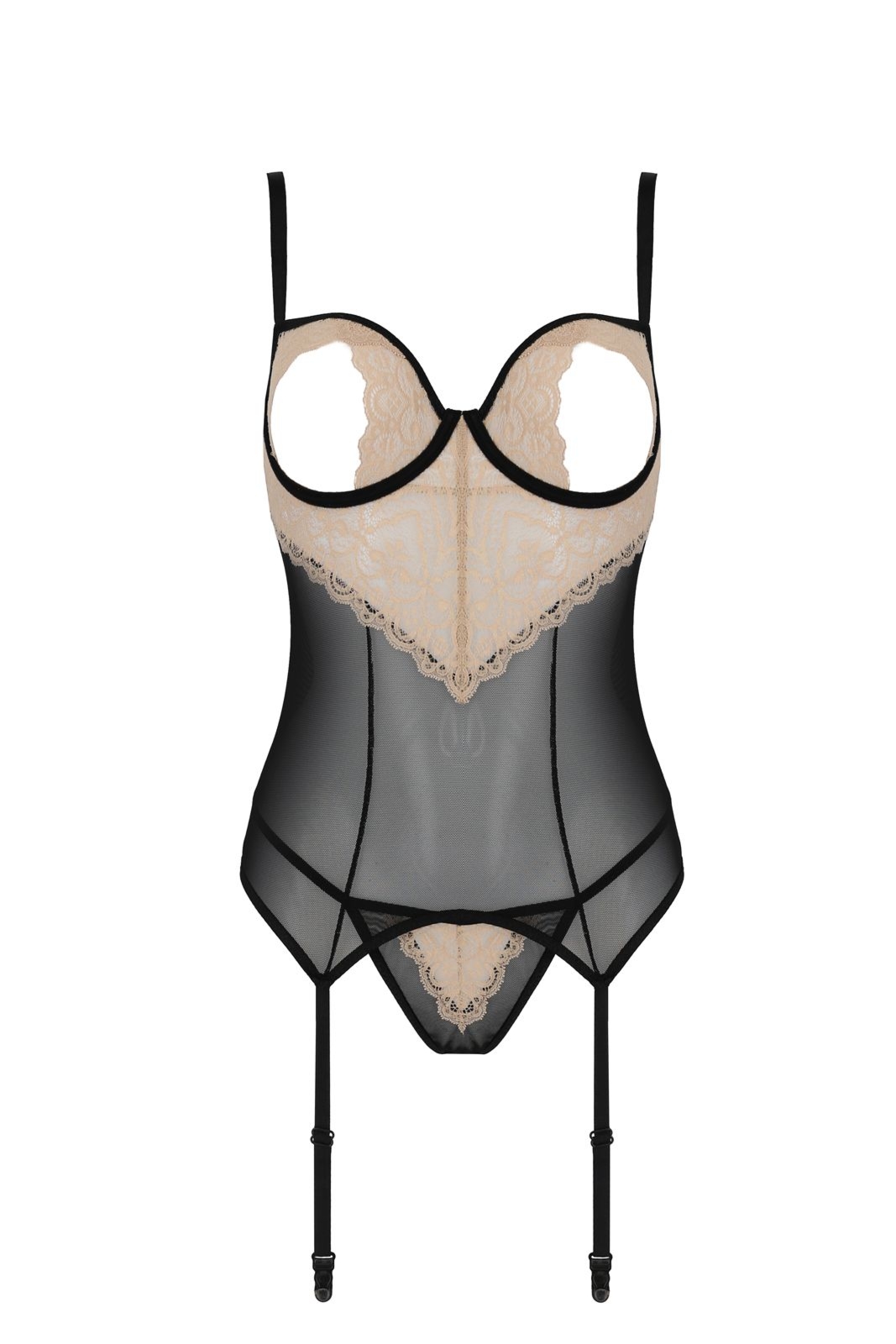 Top gorsetowy z pasami do po�czoch - RAELIA CORSET black