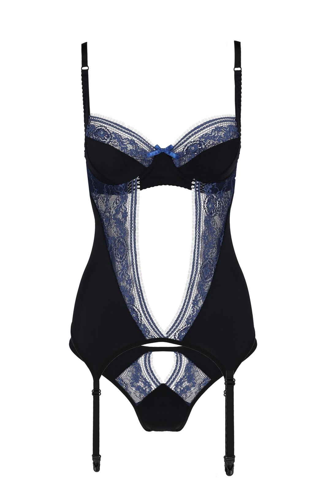 Top gorsetowy z pasami do po�czoch - GISELE CORSET black