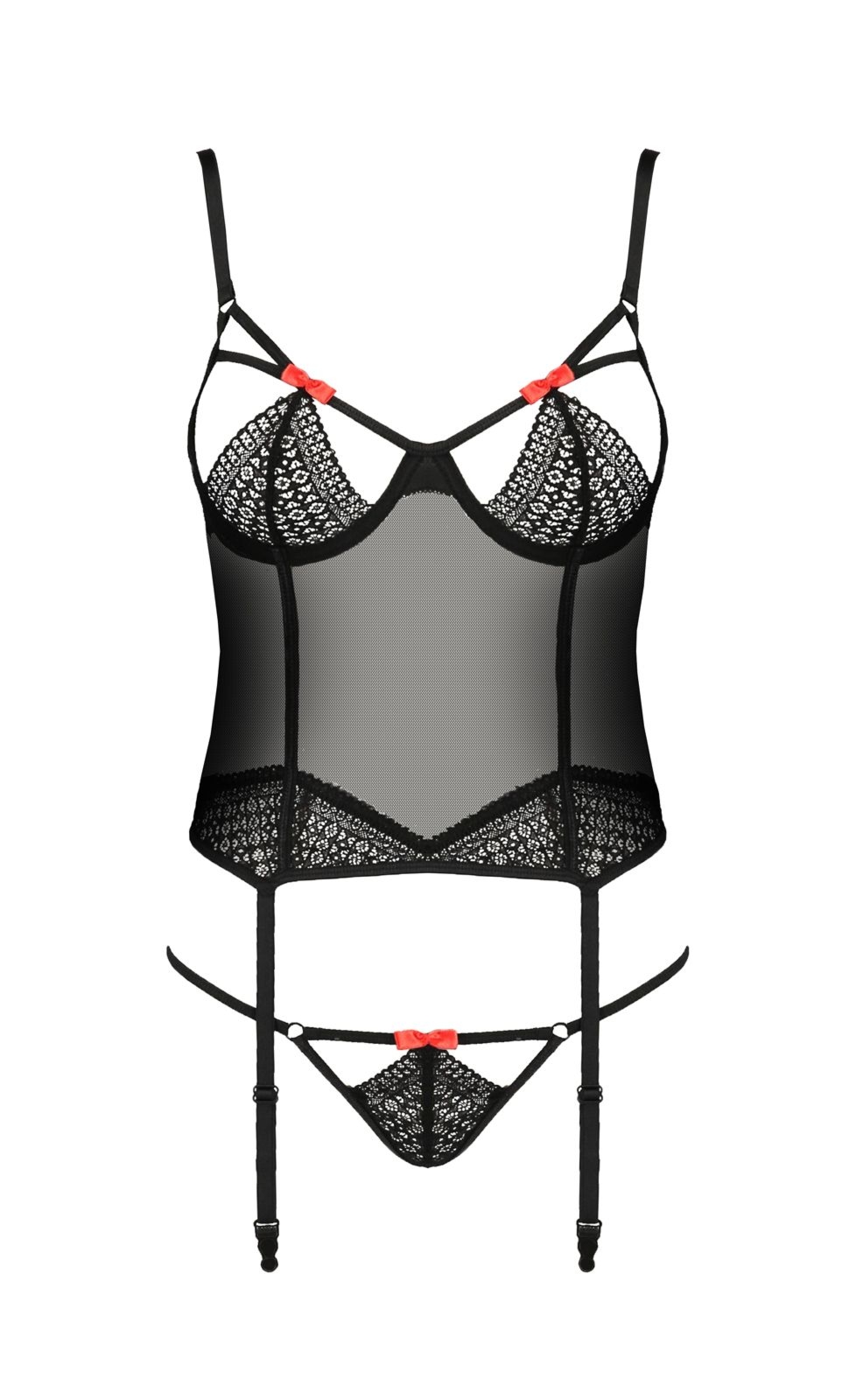 Top gorsetowy z pasami do po�czoch - PERDITA CORSET black